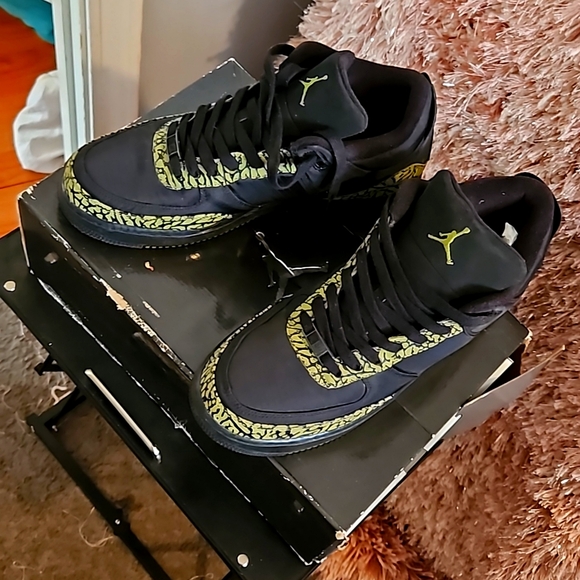 AIR JORDAN FUSION 3 AJF 2008 BLACK/SCENERY GREEN 333300 031 NEW DEADSTOCK - Picture 2 of 4